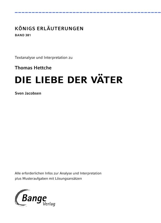 Produktbild: Die Liebe der V&auml;ter von Thomas Hettche
