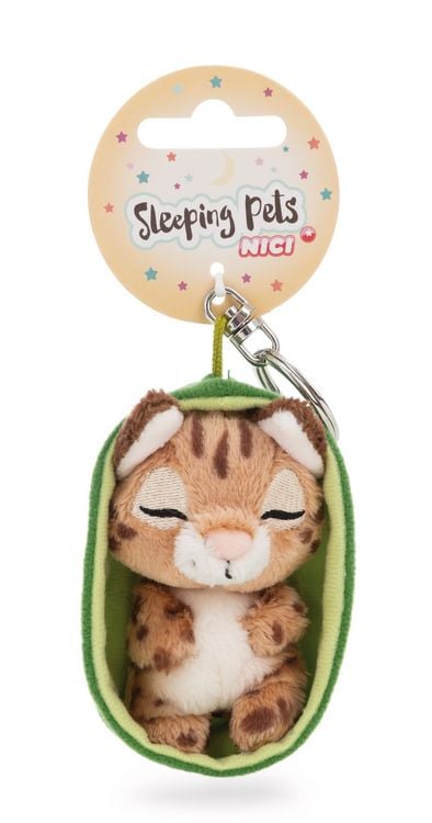Produktbild: NICI - Schl&uuml;sselanh&auml;nger Sleeping Pets Karacal 8cm K&ouml;rbchenr&uuml;n an Header Karte