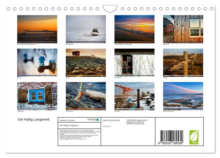 Produktbild: Die Hallig Langene&szlig; (Wandkalender 2026 DIN A4 quer), CALVENDO Monatskalender