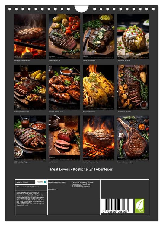 Produktbild: Meat Lovers - K&ouml;stliche Grill Abenteuer (Wandkalender 2026 DIN A4 hoch), CALVENDO Monatskalender