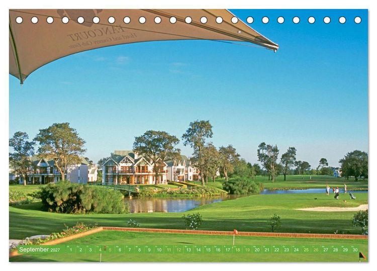 Produktbild: Golfparadiese der Welt (Tischkalender 2027 DIN A5 quer), CALVENDO Monatskalender