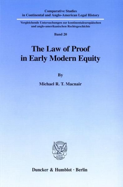 Produktbild: The Law of Proof in Early Modern Equity.