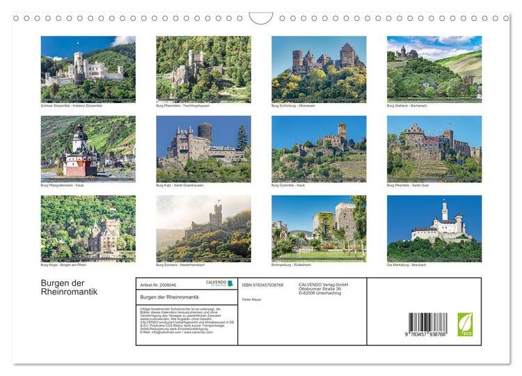 Produktbild: Burgen der Rheinromantik (Wandkalender 2026 DIN A3 quer), CALVENDO Monatskalender