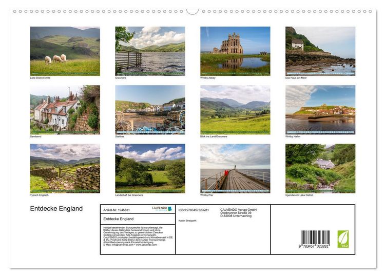 Produktbild: Entdecke England (hochwertiger Premium Wandkalender 2026 DIN A2 quer), Kunstdruck in Hochglanz