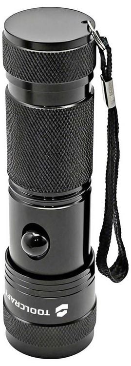 Produktbild: TOOLCRAFT TO-11105790 UV-LED Taschenlampe mit Handschlaufe, mit UV-Licht batteriebetrieben 95.1 g