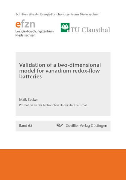 Produktbild: Validation of a two-dimensional model for vanadium redox-flow batteries