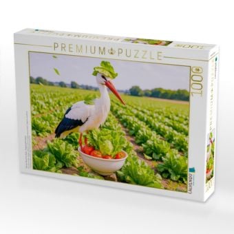 Produktbild: CALVENDO Puzzle Wie ein Storch im Salat - Elegant geht anders | 1000 Teile Lege-Gr&ouml;&szlig;e 64x48cm Foto-Puzzle f&uuml;r gl&uuml;ckliche Stunden