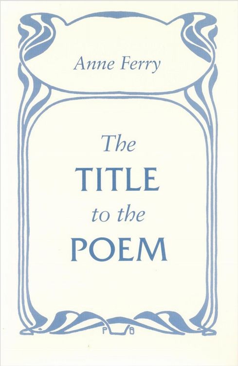 Produktbild: The Title to the Poem