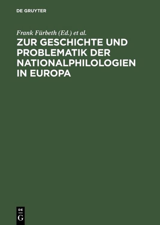 Produktbild: Zur Geschichte und Problematik der Nationalphilologien in Europa