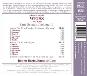 Produktbild: Barto, R: Lautensonaten Vol.10