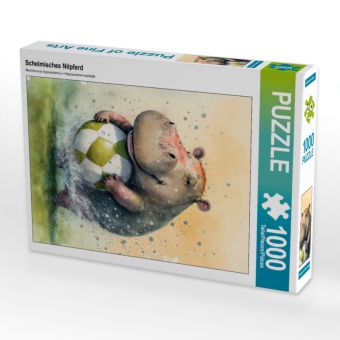 Produktbild: CALVENDO Puzzle Schelmisches Nilpferd | 1000 Teile Lege-Gr&ouml;&szlig;e 64x48cm Foto-Puzzle f&uuml;r gl&uuml;ckliche Stunden