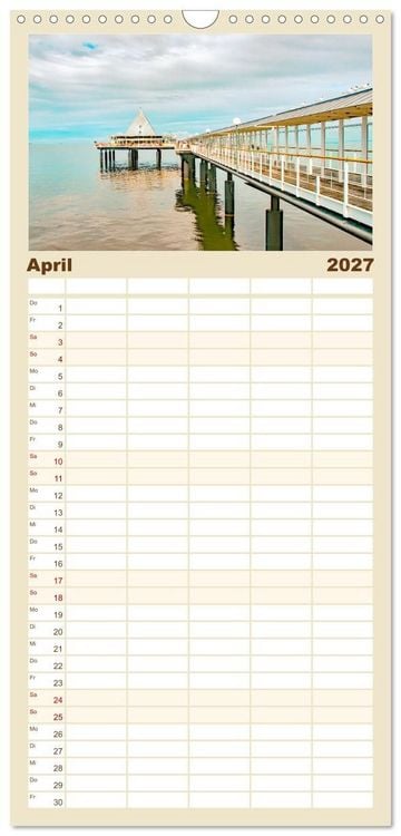 Produktbild: Familienplaner 2027 - Usedom - ein Traumreiseziel mit 5 Spalten (Wandkalender, 21 x 45 cm) CALVENDO