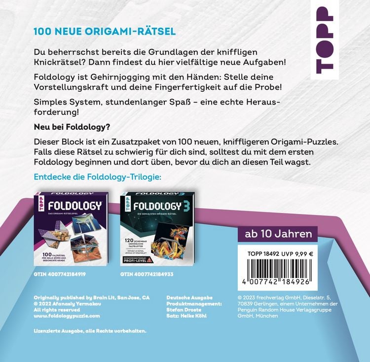Produktbild: Foldology 2 &ndash; Meistere die Origami-R&auml;tsel