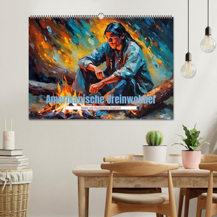 Produktbild: Amerikanische Ureinwohner - Bilder von Geschichten inspiriert (Wandkalender 2026 DIN A2 quer), CALVENDO Monatskalender