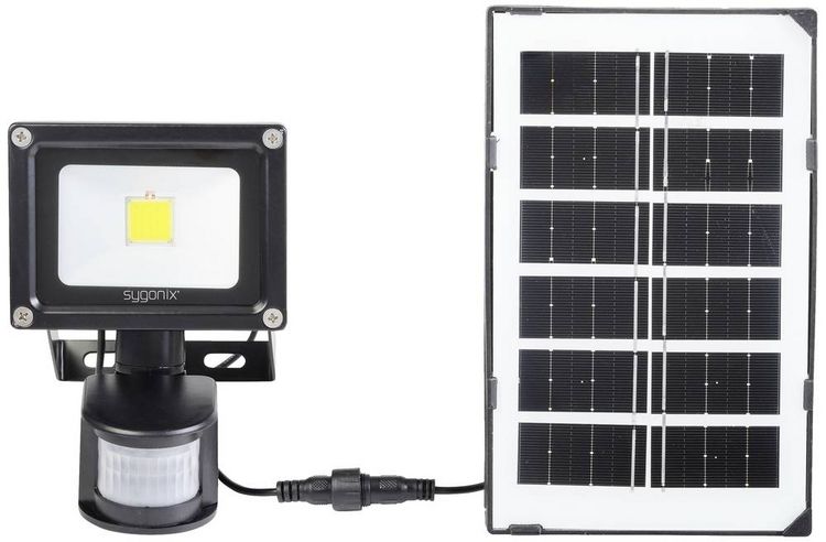 Produktbild: Sygonix SY-5461108 Solar-Spot mit Bewegungsmelder 10W Leuchtfarben: Neutralwei&szlig;