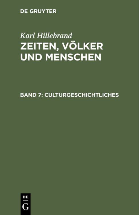 Produktbild: Culturgeschichtliches