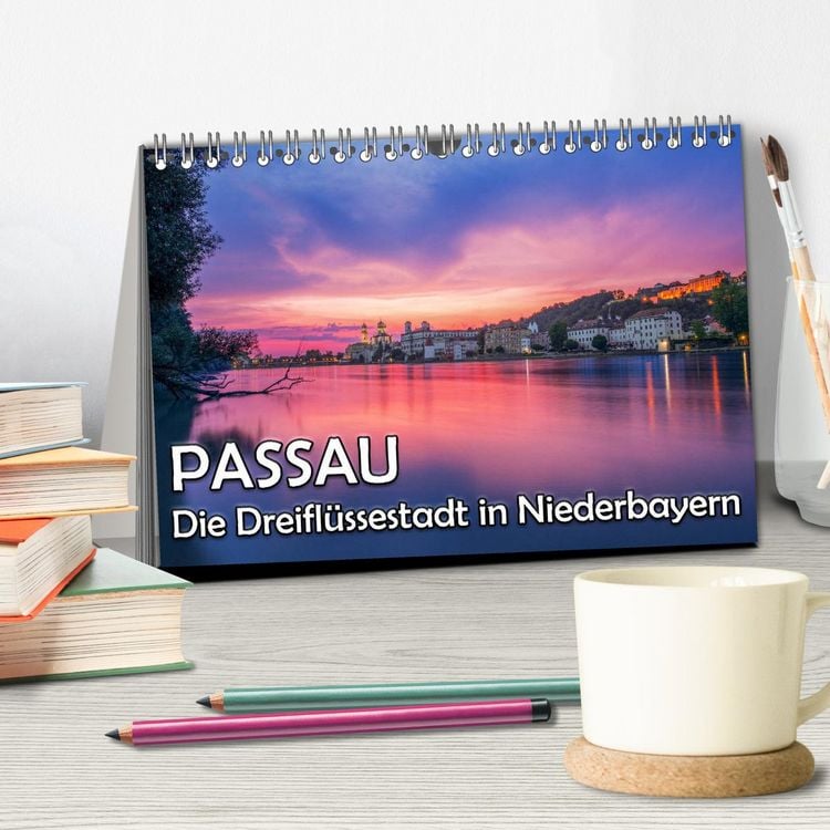 Produktbild: Passau - Die Dreifl&uuml;ssestadt (Tischkalender 2026 DIN A5 quer), CALVENDO Monatskalender