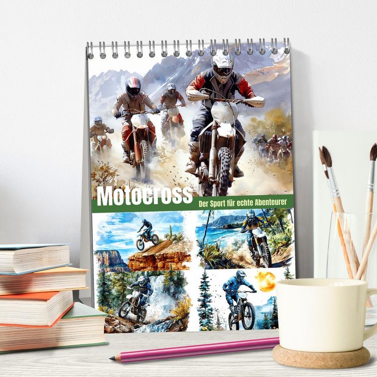 Produktbild: Motocross - Der Sport f&uuml;r echte Abenteurer (Tischkalender 2026 DIN A5 hoch), CALVENDO Monatskalender