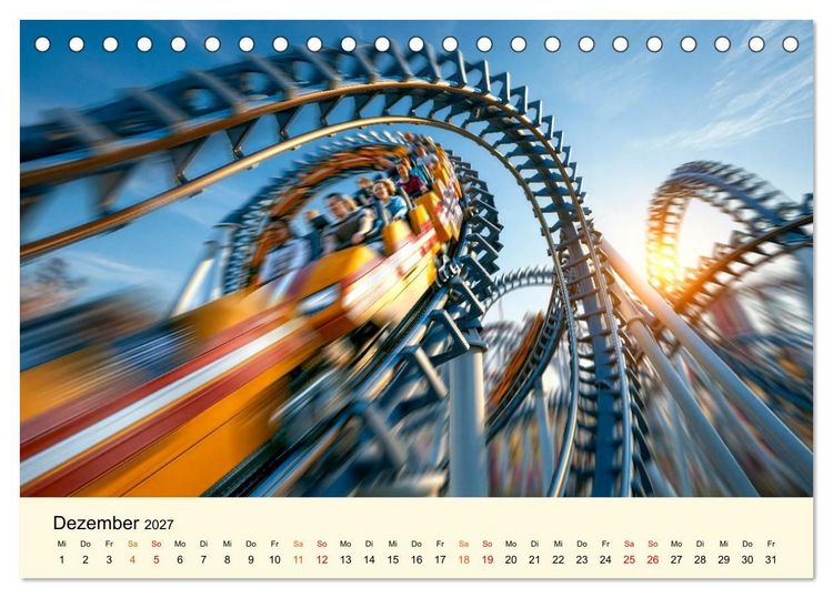 Produktbild: Achterbahn - High Tech, High Speed, High Thrill (Tischkalender 2027 DIN A5 quer), CALVENDO Monatskalender