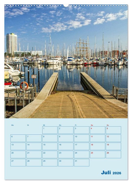Produktbild: Priwall bei Travem&uuml;nde &ndash; Terminplaner (Wandkalender 2026 DIN A2 hoch), CALVENDO Monatskalender