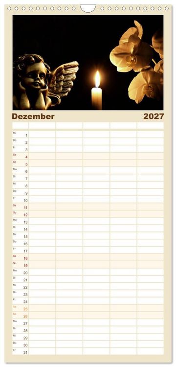 Produktbild: Familienplaner 2027 - Engel f&uuml;r Gl&uuml;ck & Schutz mit 5 Spalten (Wandkalender, 21 x 45 cm) CALVENDO