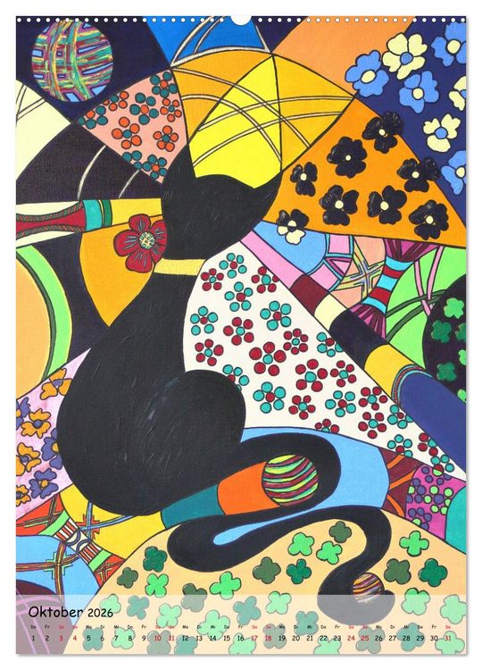 Produktbild: K&auml;tz, Petra Kolossa, Pop-Art-Kunstdrucke (hochwertiger Premium Wandkalender 2026 DIN A2 hoch), Kunstdruck in Hochglanz
