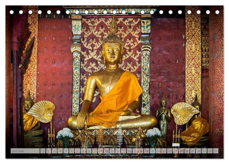 Produktbild: BUDDHA - Buddhistische Tempel in Nordthailand (Tischkalender 2026 DIN A5 quer), CALVENDO Monatskalender