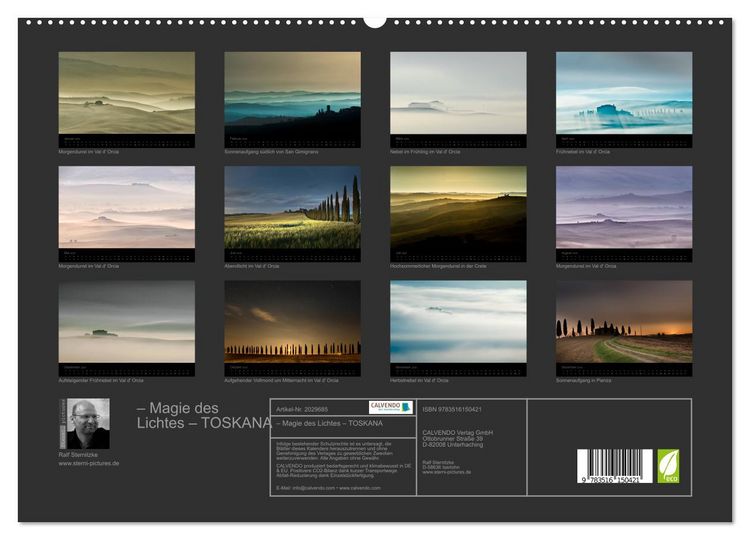 Produktbild: &ndash; Magie des Lichtes &ndash; TOSKANA (hochwertiger Premium Wandkalender 2026 DIN A2 quer), Kunstdruck in Hochglanz
