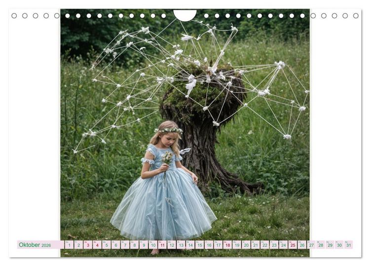 Produktbild: Feenfl&uuml;gel und L&auml;cheln KI - Die zauberhafte Welt der Feenkinder (Wandkalender 2026 DIN A4 quer), CALVENDO Monatskalender