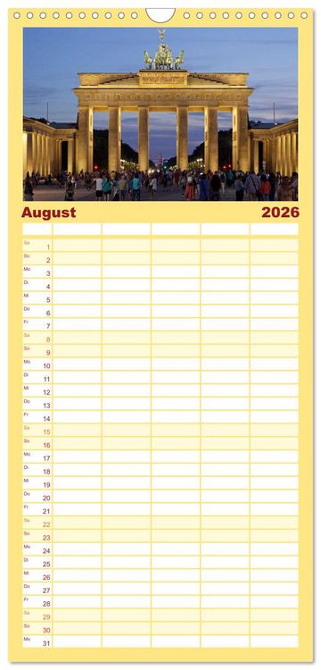 Produktbild: Familienplaner 2026 - Berlin - Metropole an der Spree mit 5 Spalten (Wandkalender, 21 x 45 cm) CALVENDO