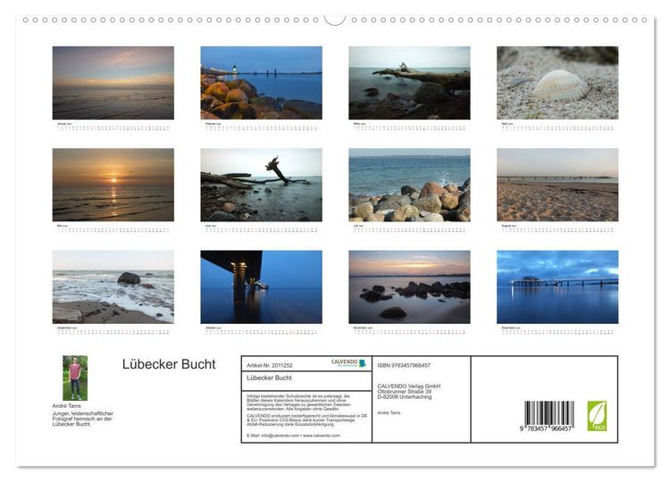 Produktbild: L&uuml;becker Bucht (hochwertiger Premium Wandkalender 2026 DIN A2 quer), Kunstdruck in Hochglanz