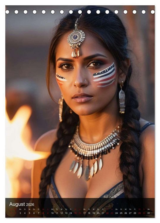 Produktbild: Native American Girls (Tischkalender 2026 DIN A5 hoch), CALVENDO Monatskalender