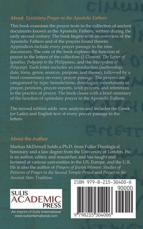 Produktbild: Epistolary Prayer in the Apostolic Fathers