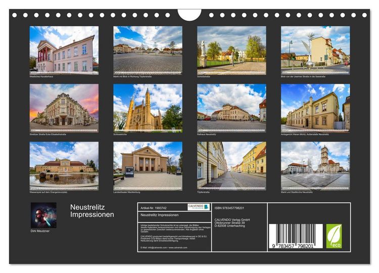 Produktbild: Neustrelitz Impressionen (Wandkalender 2026 DIN A4 quer), CALVENDO Monatskalender