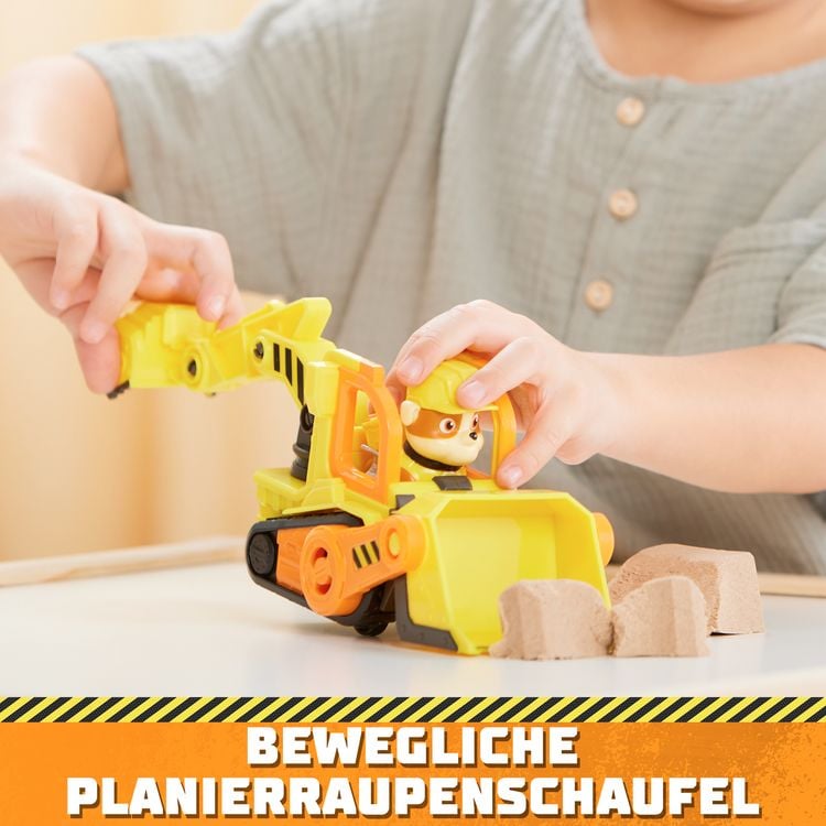 Produktbild: Rubble und Crew - Planierraupen-Baufahrzeug mit Rubble-Figur, bewegliche Schaufel & Bagger, Spielzeug aus der TV-Serie, ab 3 Jahren
