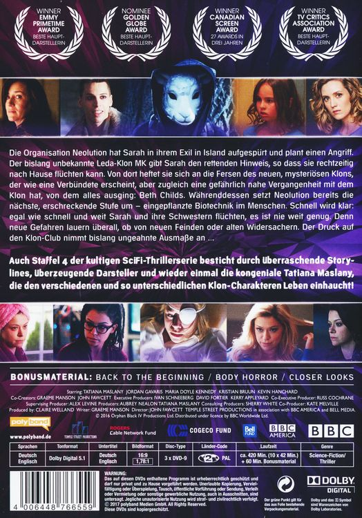 Produktbild: Orphan Black - Staffel 4 [3 DVDs]