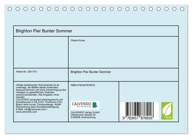 Produktbild: Brighton Pier Bunter Sommer (Tischkalender 2026 DIN A5 quer), CALVENDO Monatskalender