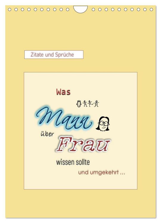 Produktbild: Was Mann &uuml;ber Frau wissen sollte und umgekehrt ... (Wandkalender 2026 DIN A4 hoch), CALVENDO Monatskalender