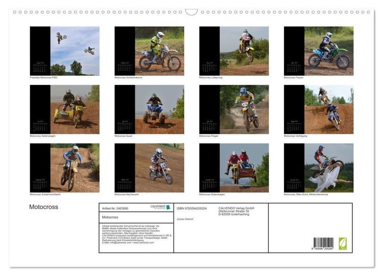Produktbild: Motocross (Wandkalender 2027 DIN A2 quer), CALVENDO Monatskalender