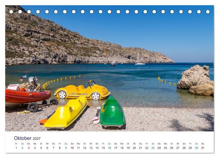 Produktbild: Str&auml;nde der Insel Rhodos (Tischkalender 2027 DIN A5 quer), CALVENDO Monatskalender