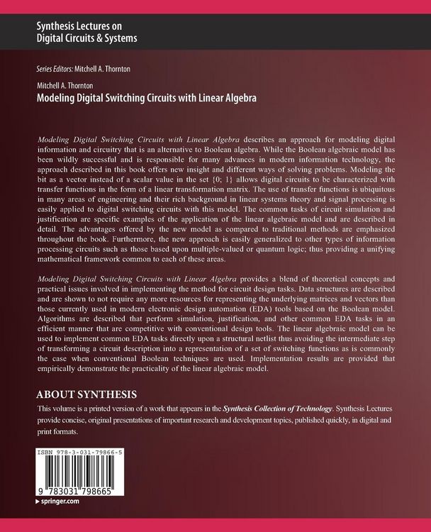 Produktbild: Modeling Digital Switching Circuits with Linear Algebra
