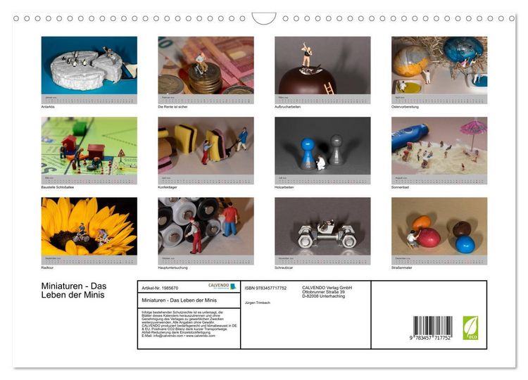 Produktbild: Miniaturen - Das Leben der Minis (Wandkalender 2026 DIN A3 quer), CALVENDO Monatskalender
