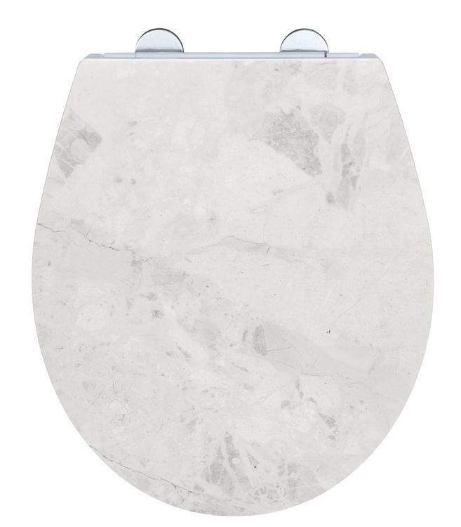 Produktbild: Premium WC-Sitz Mod. White Marble mit Relief, mit Absenkautomatik