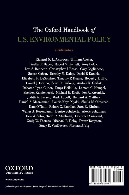 Produktbild: Oxford Handbook of U.S. Environmental Policy