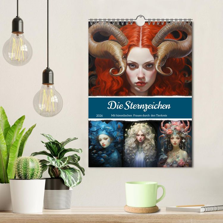 Produktbild: Sternzeichen. Mit himmlischen Frauen durch den Tierkreis (Wandkalender 2026 DIN A4 hoch), CALVENDO Monatskalender
