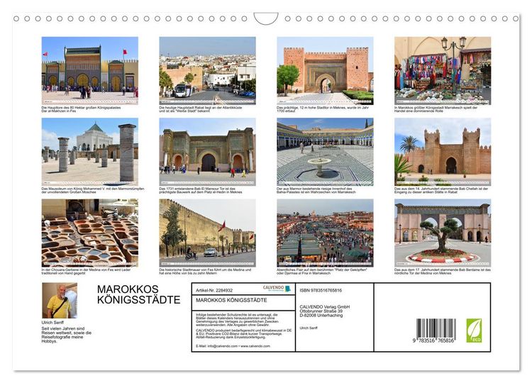Produktbild: MAROKKOS K&Ouml;NIGSST&Auml;DTE (Wandkalender 2027 DIN A3 quer), CALVENDO Monatskalender