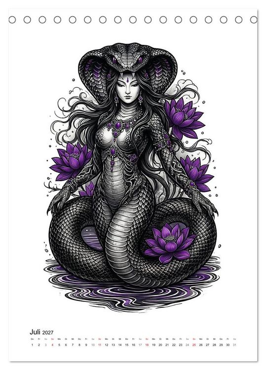 Produktbild: Irezumi - Japans Seele in zwei Farben (Tischkalender 2027 DIN A5 hoch), CALVENDO Monatskalender