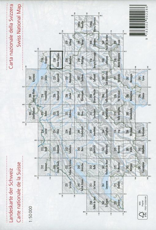 Produktbild: Swisstopo 1 : 50 000 Hoher Freschen