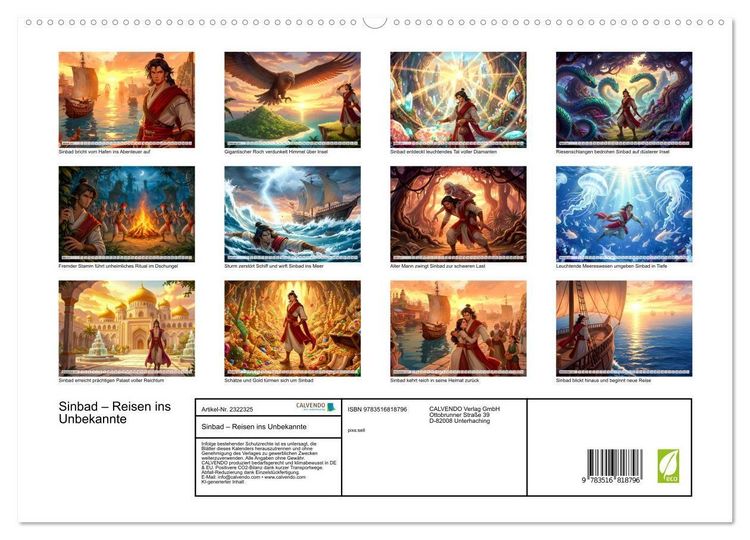 Produktbild: Sinbad &ndash; Reisen ins Unbekannte (hochwertiger Premium Wandkalender 2027 DIN A2 quer), Kunstdruck in Hochglanz