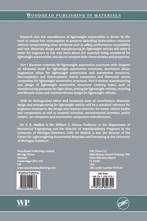 Produktbild: Materials, Design and Manufacturing for Lightweight Vehicles